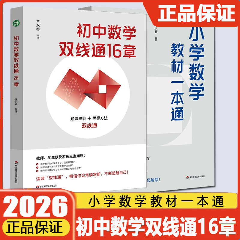 小学数学教材一本通 初中数学双线通16章 王永春 数学思想方法 数学学习方法 数学教学教参 华东师范大学出版社