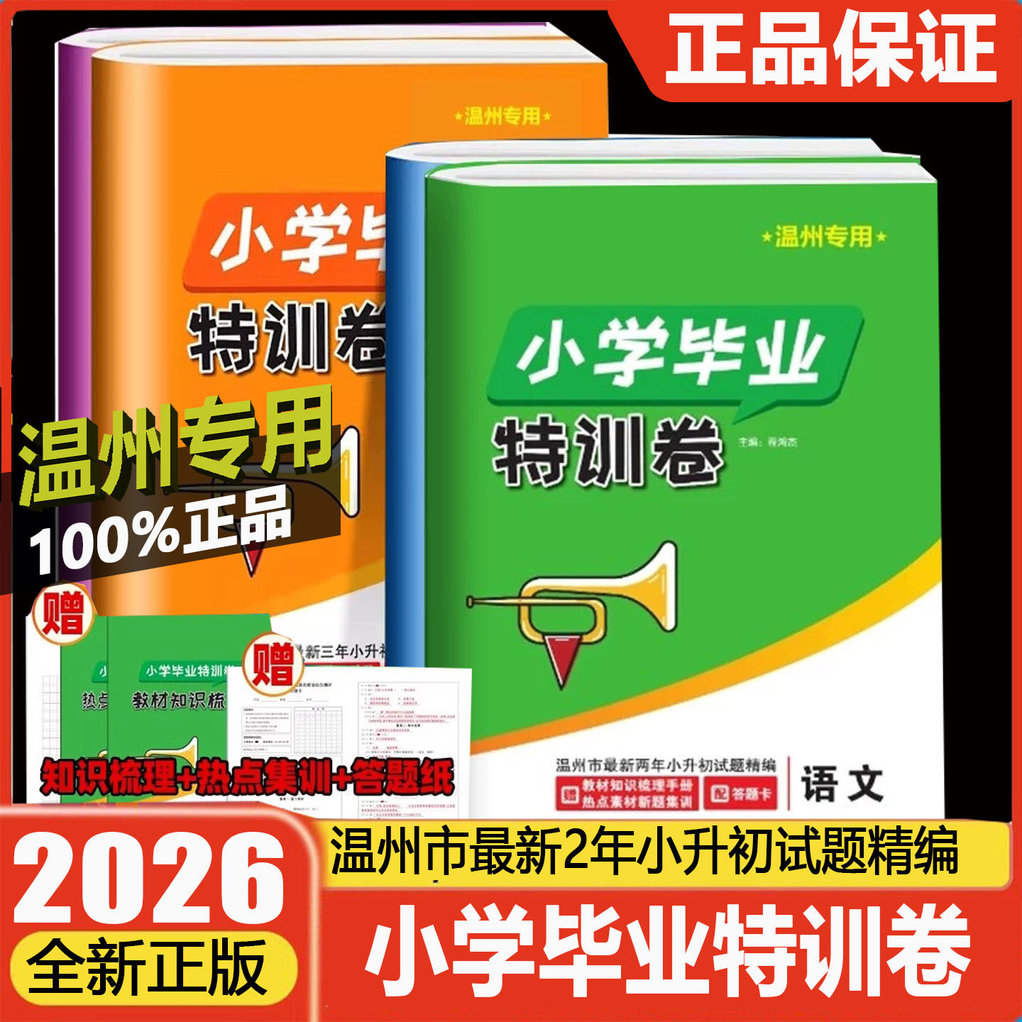 【温州专用】2026新版小学毕业特训卷小升初分班考试卷语文数学英语科学任选 小学生六6年级升初中毕业特训试卷考前总复习资料书