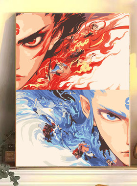 墨仔屋TOY 哪吒2之魔童闹海数字油画diy手工手绘涂鸦创意油彩画