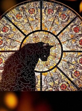 墨仔屋TOY CathedralCat教堂猫拼图正版木质异形拼图成人版礼物