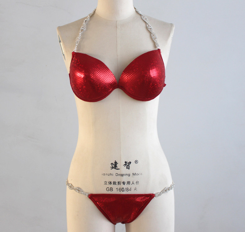 健美比赛比基尼赛服 健体形体比基尼 比基尼小姐健身定型聚拢b09