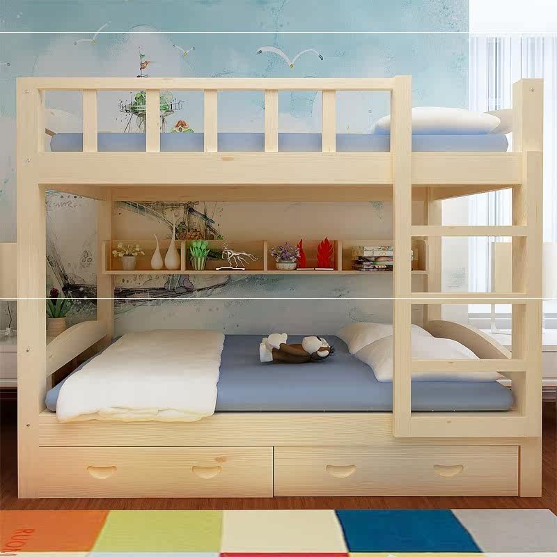 Lower berth Bedstead Bunk bed double-deck bed staff Bed adult Boy space Canopy Bed dormitory Wooden bedin the Residential furniture , Beds , Height/Trundle  category - from Buy2taobao.com to provide professional Taobao agent buy service
