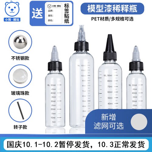 油漆尖嘴透明塑料瓶稀释存放
