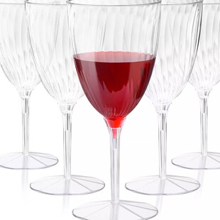 一次性红酒杯葡萄酒高脚杯塑料鸡尾酒杯家用商用宴会聚餐香槟杯子