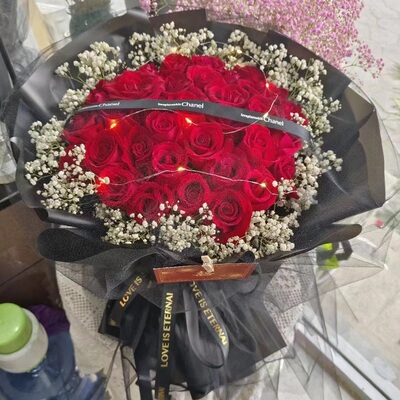 商洛市鲜花店专人送货生日红玫瑰束1商州丹凤山阳镇安柞水县