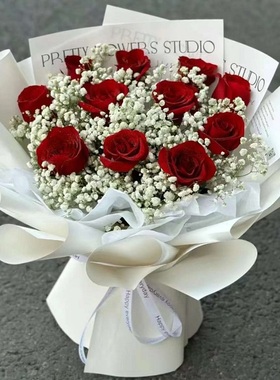 陇南市花店生日鲜花束表白红粉蓝玫瑰平时武都区成县两当西和宕昌