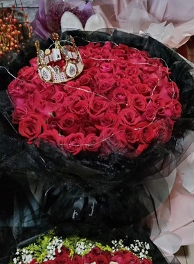 漯河市鲜花店专人送货生日红玫瑰束1郾城源汇召陵舞阳林颖县