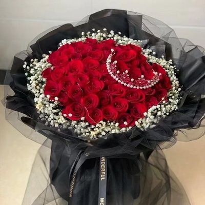 黄山市鲜花店速递礼物送生日粉红玫瑰束1屯溪区徽州歙县休宁祁门