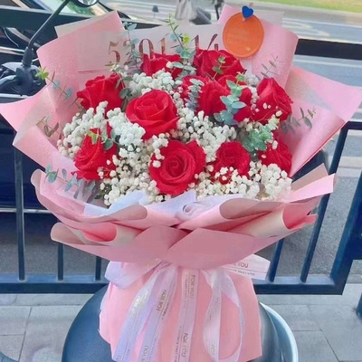 南宁市鲜花店生日束表白红粉玫瑰1横县隆安武鸣马山上林宾阳县