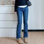 高腰显瘦梨形身材弹力裤 COCO大码 胖mm春秋季 新款 直筒牛仔裤 女大码