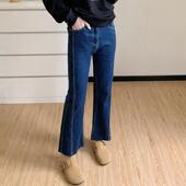 大码 COCO大码 女新款 春秋九分微喇牛仔裤 胖妹妹弹力高腰显瘦潮 女装