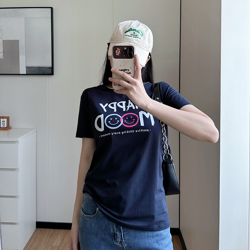 COCO微胖大码短袖T恤女2024夏装新款胖mm字母印花体恤上衣休闲潮