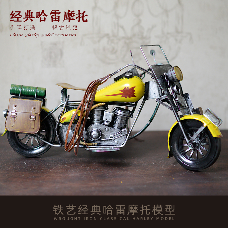 经典怀旧二战军事哈雷摩托车模型