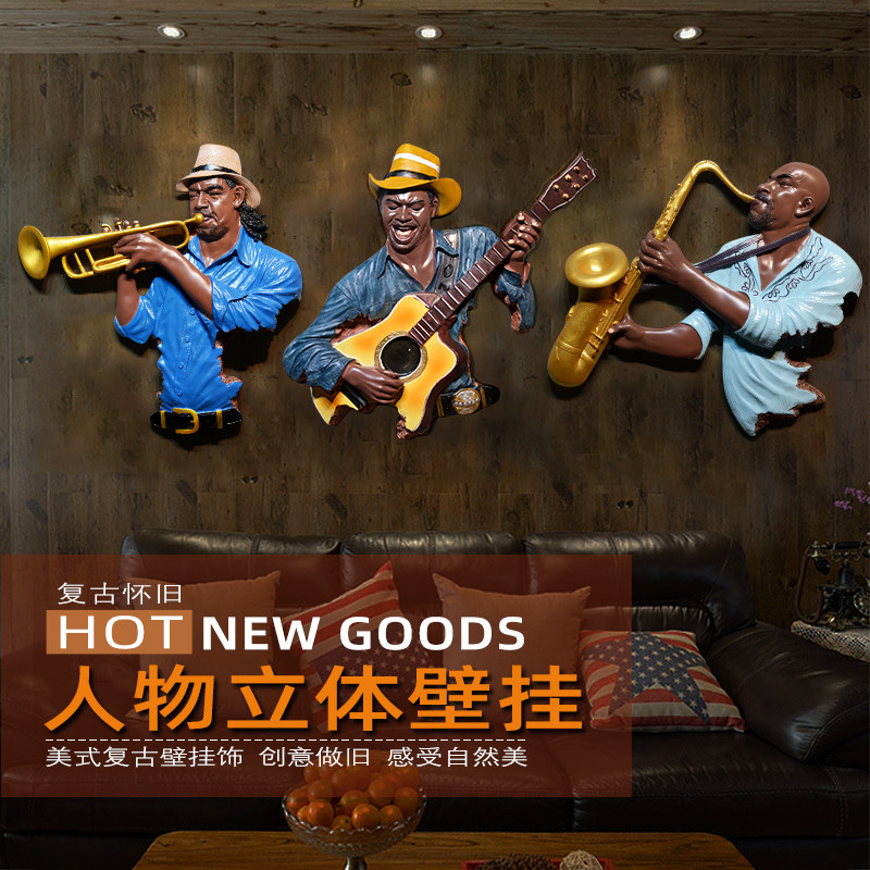 乐手人物ktv咖啡厅服装店墙饰