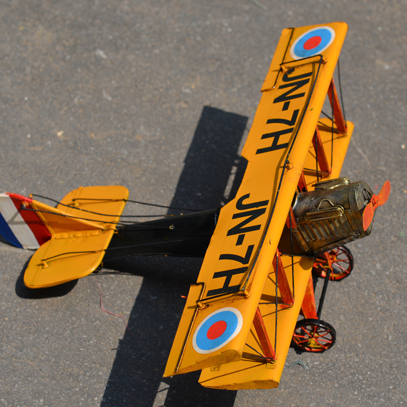 仿古风铁皮飞机一战美国酒吧模型