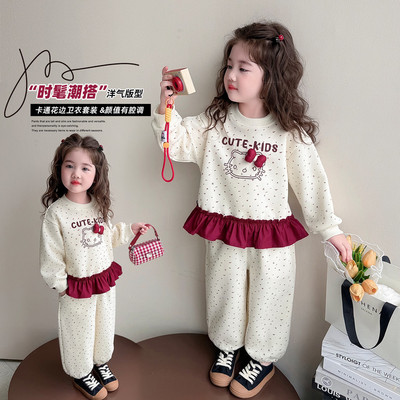 沐汐家 2026新款春季女童时尚洋气可爱卡通印花休闲潮