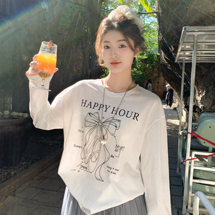 薄上衣 慵懒宽松大码 龙妹白色冰丝棉麻长袖 T恤女2026春夏防晒罩衫