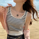 条纹针织吊带小背心女内搭打底外穿2026春夏季短款U领无袖t恤上衣