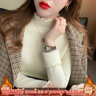 修身高级感木耳边针织打底衫