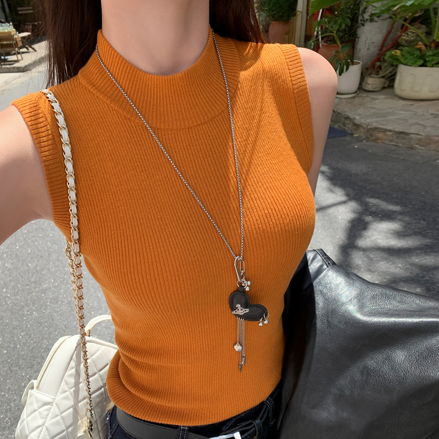 【美式半高领针织吊带】软糯百搭