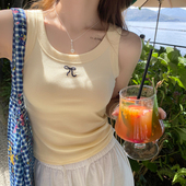 黄色吊带小背心女士内搭外穿2026春夏新款 无胸垫宽肩绝美大码 上衣