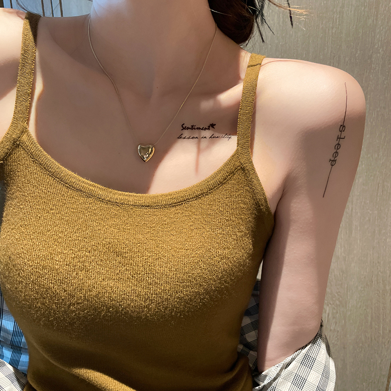 针织吊带背心女内搭西装夏季2023新款遮副乳白色外穿无袖打底上衣