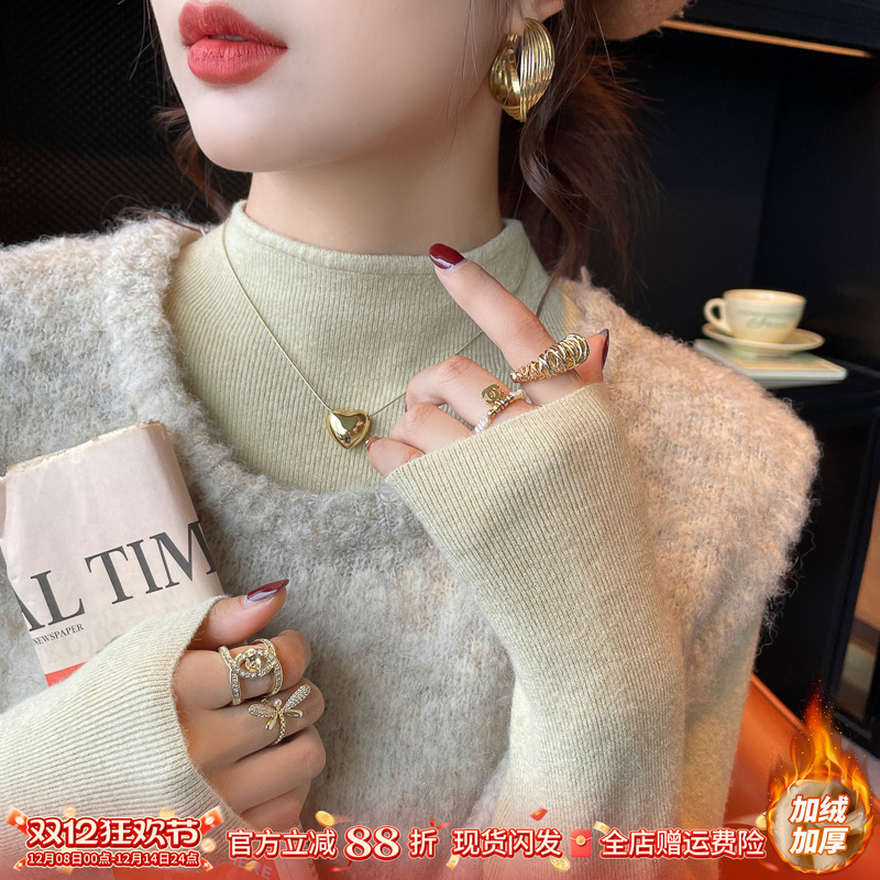 【赠运费险】半高领百搭针织衫女