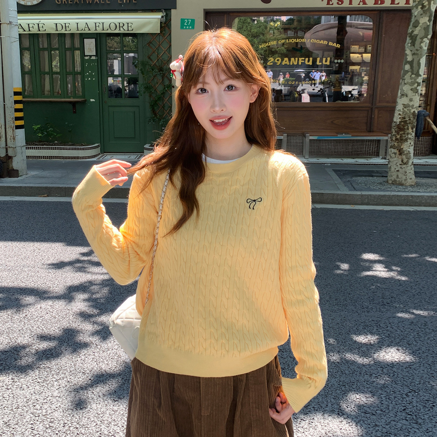 龙妹家黄色圆领针织衫女内搭宽松2025秋冬季新款毛衣外套打底上衣,女装/女士精品,毛针织衫,淘宝优惠券,粉丝福利购,淘宝优惠卷