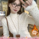 木耳边针织上衣 新款 白色半高领加绒加厚毛衣女内搭打底衫 2026冬季