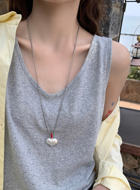 龙妹家灰色棉麻吊带背心女内搭外穿2026春夏新款宽松大码无袖上衣