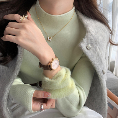 半高领加绒加厚毛衣女内搭修身