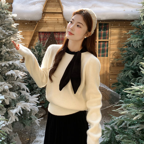 【高级感穿搭】白色加厚毛衣