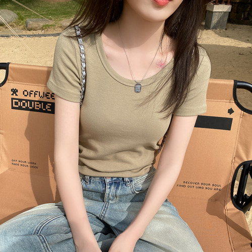 【赠运费险】大领口短袖T恤女