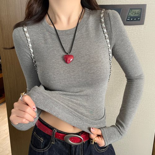 磨毛加绒打底衫女内搭修身上衣