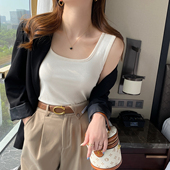 白色吊带小背心2026春夏季 外穿上衣 修身 新款 女士纯棉打底内搭无袖