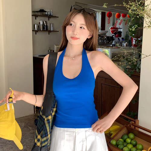 【纯欲挂脖美背背心】修身显瘦