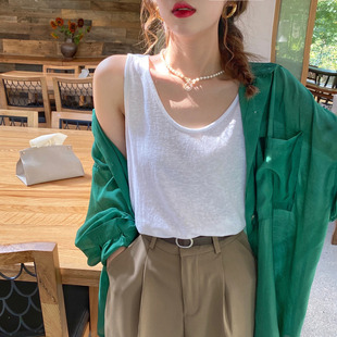 白色小背心女士内搭2025春夏季 上衣 新款 外穿冰丝打底吊带宽松无袖