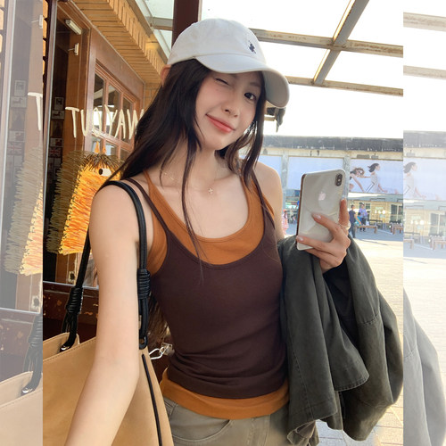 【叠穿两件套装】撞色吊带背心