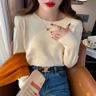 圆领修身针织打底衫女内搭