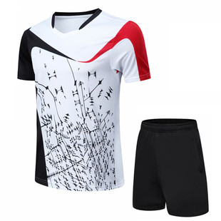 短袖 新款 羽毛球服套装 男女 T恤健身儿童乒乓球比赛训练服队服印字