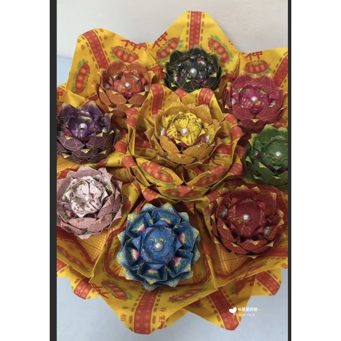 30*25cm九转莲花成品莲花聚宝盆三七五七百日七七清明中元寒衣节