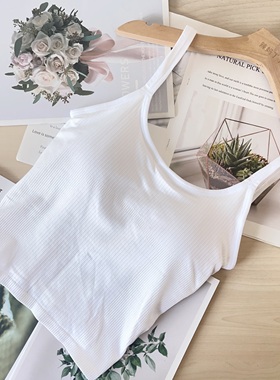 Ebb to Street 女士前后U 领短款运动背心B/C 带胸垫吊带瑜伽背心