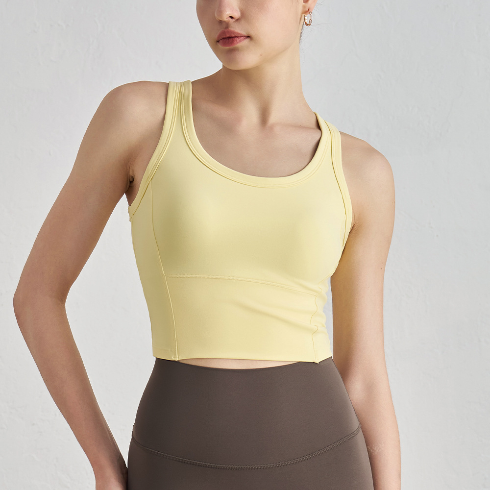 固定胸垫运动内衣一体式瑜伽背心