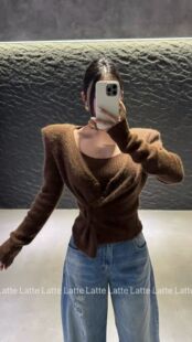 LATTE正版秋冬季新款 针织吊带加开衫两件套女