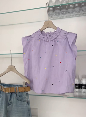 杭州NUT新款 很可爱的紫色小背心衬衣