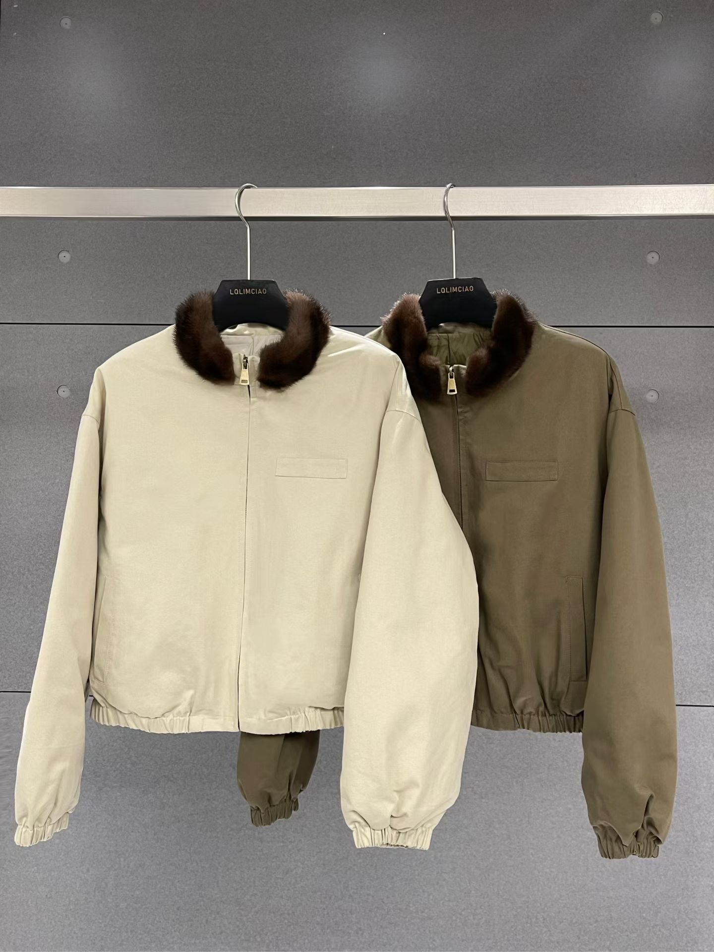 LQ LIMCIAO正版冬季新款 小毛领洋气百搭工装感觉的夹克羽绒服女