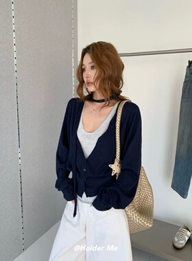 HOLDER ME正版秋季新款 假两件感觉的洋气针织衫女