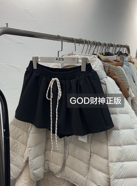 GOD财神正版 黑色短裙裤女