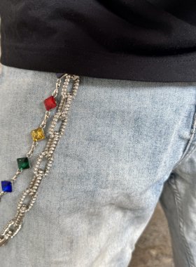 新款朋克裤链 镶钻合金链条闪亮时尚 男女腰间配饰包包挂件