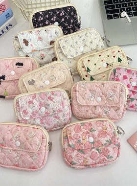 41224【版权课】卡通碎花多功能收纳包整理包证件卡包钥匙零钱包